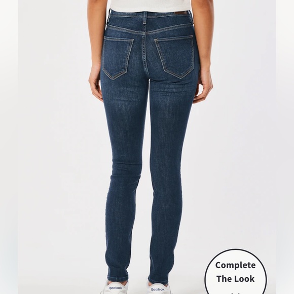 NEW HOLLISTER HIGH-RISE DARK WASH SUPER SKINNY JEANS SIZE:5 Long - Picture 3 of 10